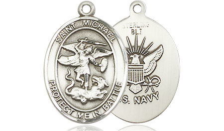 Sterling Silver Saint Michael Navy Medal