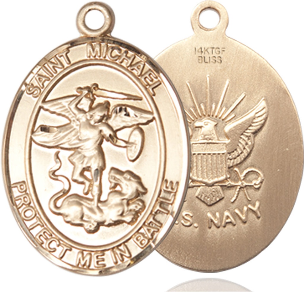 14kt Gold Filled Saint Michael Navy Medal
