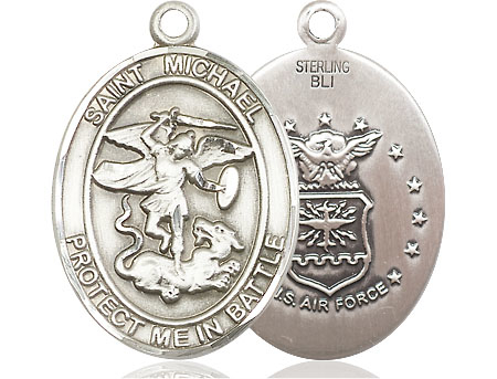 Sterling Silver Saint Michael Air Force Medal