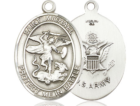 Sterling Silver Saint Michael Army Medal