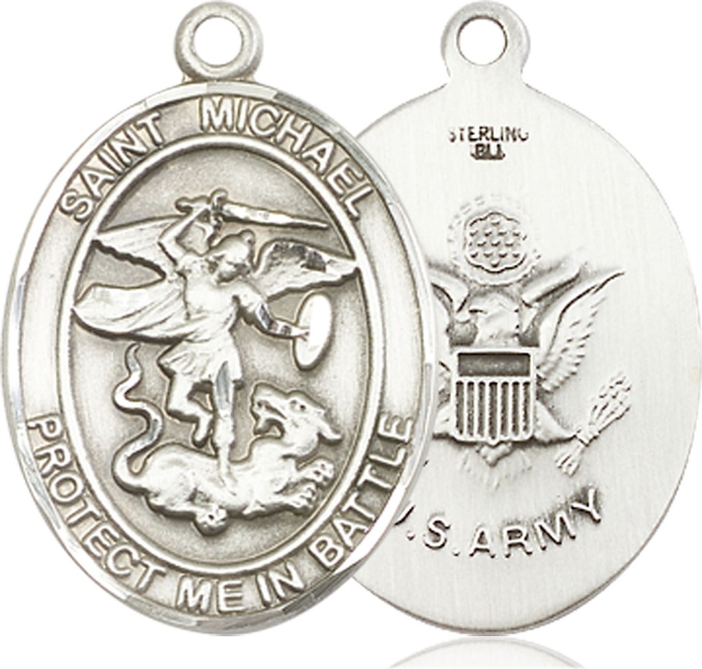 Sterling Silver Saint Michael Army Medal