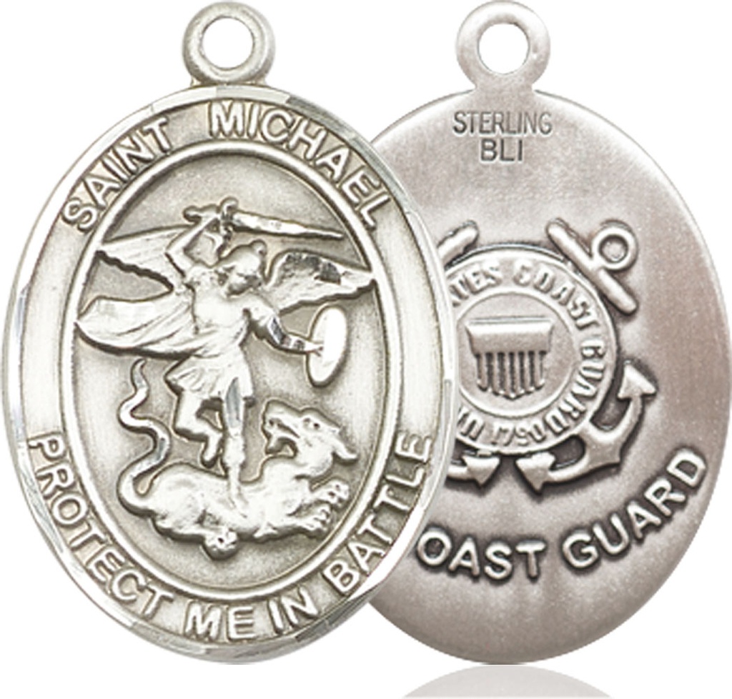 Sterling Silver Saint Michael Coast Guard Medal