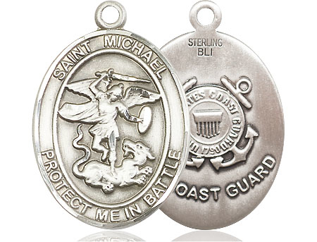 Sterling Silver Saint Michael Coast Guard Medal