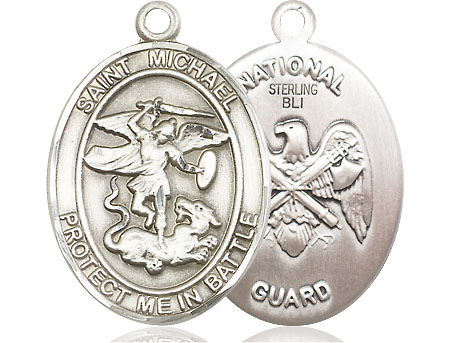 Sterling Silver Saint Michael National Guard Medal