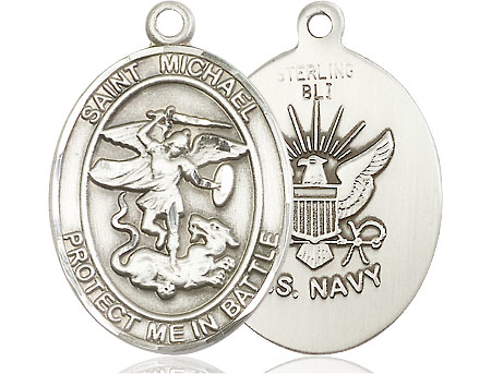 Sterling Silver Saint Michael Navy Medal