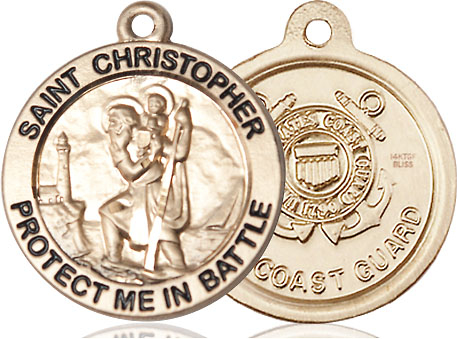 14kt Gold Filled Saint Christopher Coast Guard Medal