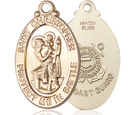 14kt Gold Filled Saint Christopher Coast Guard Medal