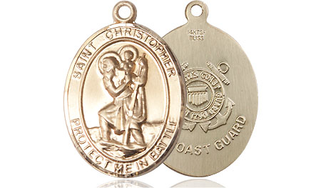 14kt Gold Filled Saint Christopher Coast Guard Medal