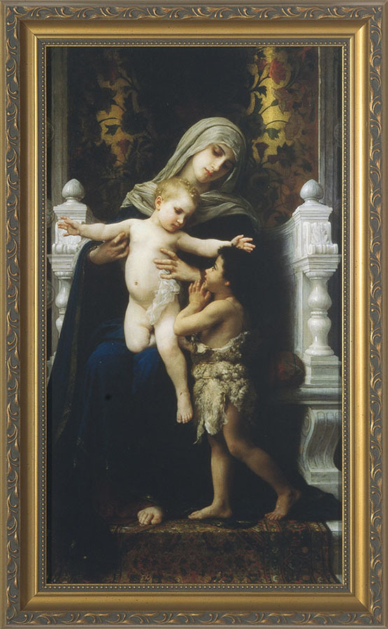 Virgin, Jesus, and St. John the Baptist (Adoring) Framed Art