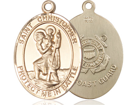 14kt Gold Filled Saint Christopher Coast Guard Medal