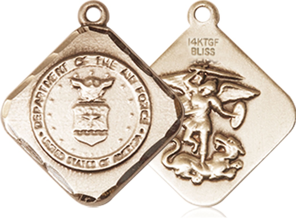 14kt Gold Filled Air Force Diamond Medal
