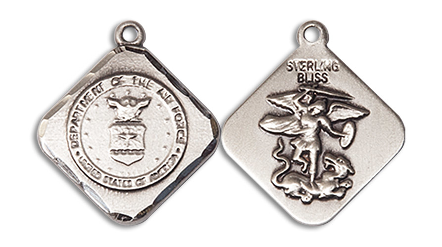 Sterling Silver Air Force Diamond Medal