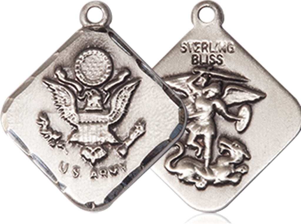 Sterling Silver Army Diamond Medal