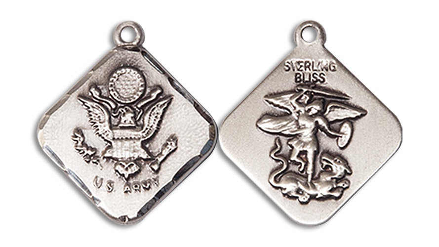 Sterling Silver Army Diamond Medal