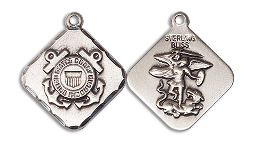Sterling Silver Coast Guard Diamond Medal