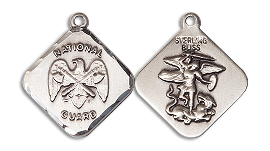 Sterling Silver National Guard Diamond Medal