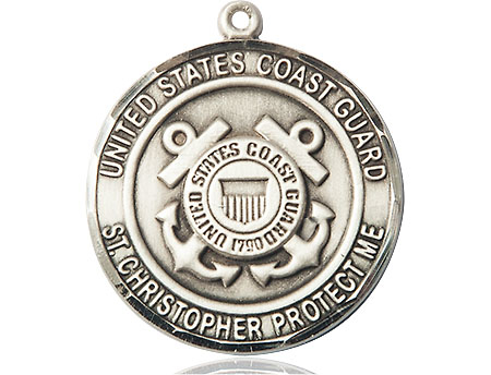Sterling Silver Coast Guard St Christopher Medal