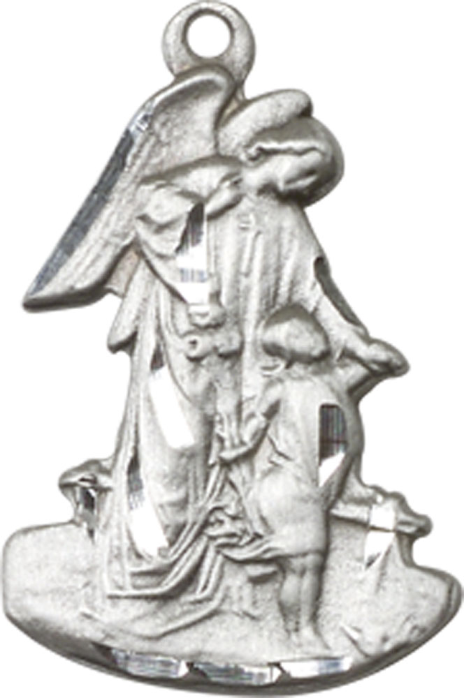 Sterling Silver Guardian Angel Medal