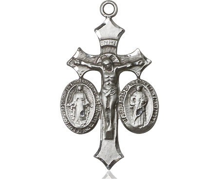 Sterling Silver Jesus, Mary &amp; Joseph Medal