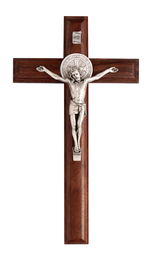 9in. Walnut St. Benedict Crucifix