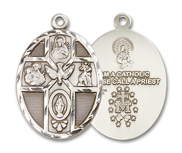 Sterling Silver 5-Way Holy Spirit Medal