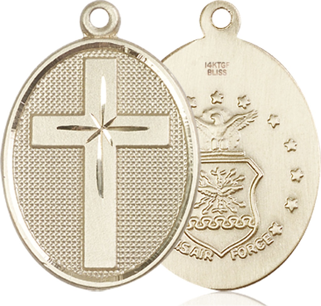 14kt Gold Filled Cross Air Force Medal