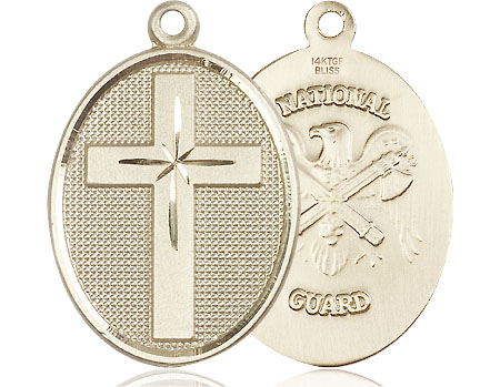 14kt Gold Filled Cross National Guard Medal