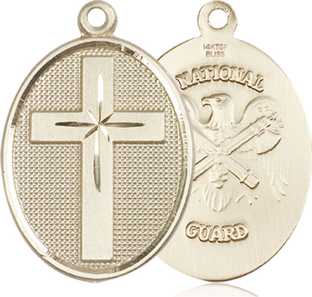 14kt Gold Filled Cross National Guard Medal