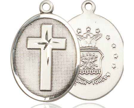 Sterling Silver Cross Air Force Medal