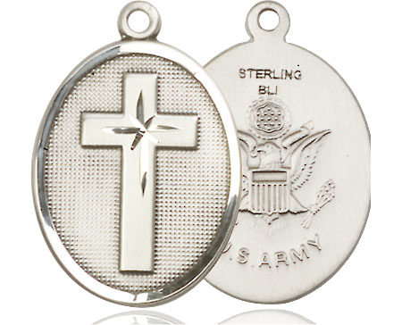 Sterling Silver Cross Army Medal