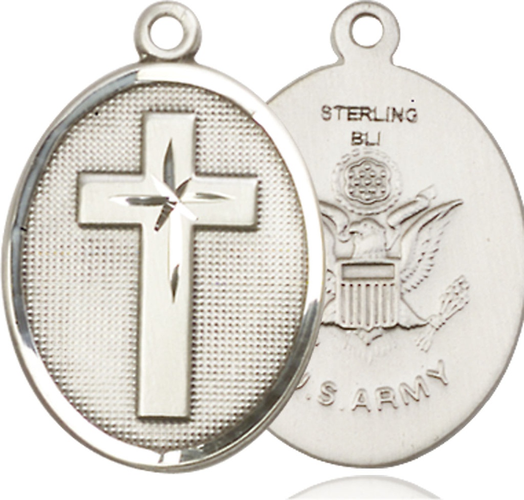 Sterling Silver Cross Army Medal