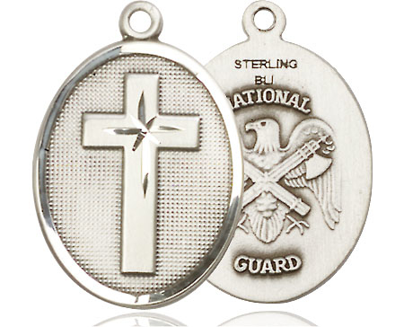 Sterling Silver Cross National Guard Medal