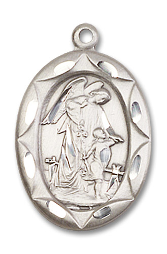 Sterling Silver Guardian Angel Medal