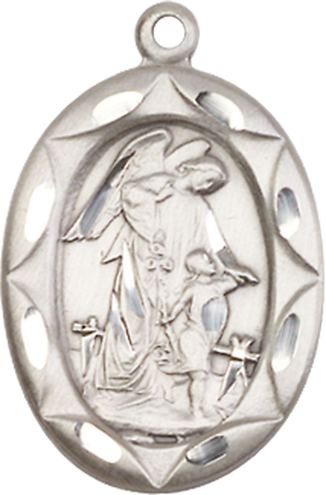 Sterling Silver Guardian Angel Medal