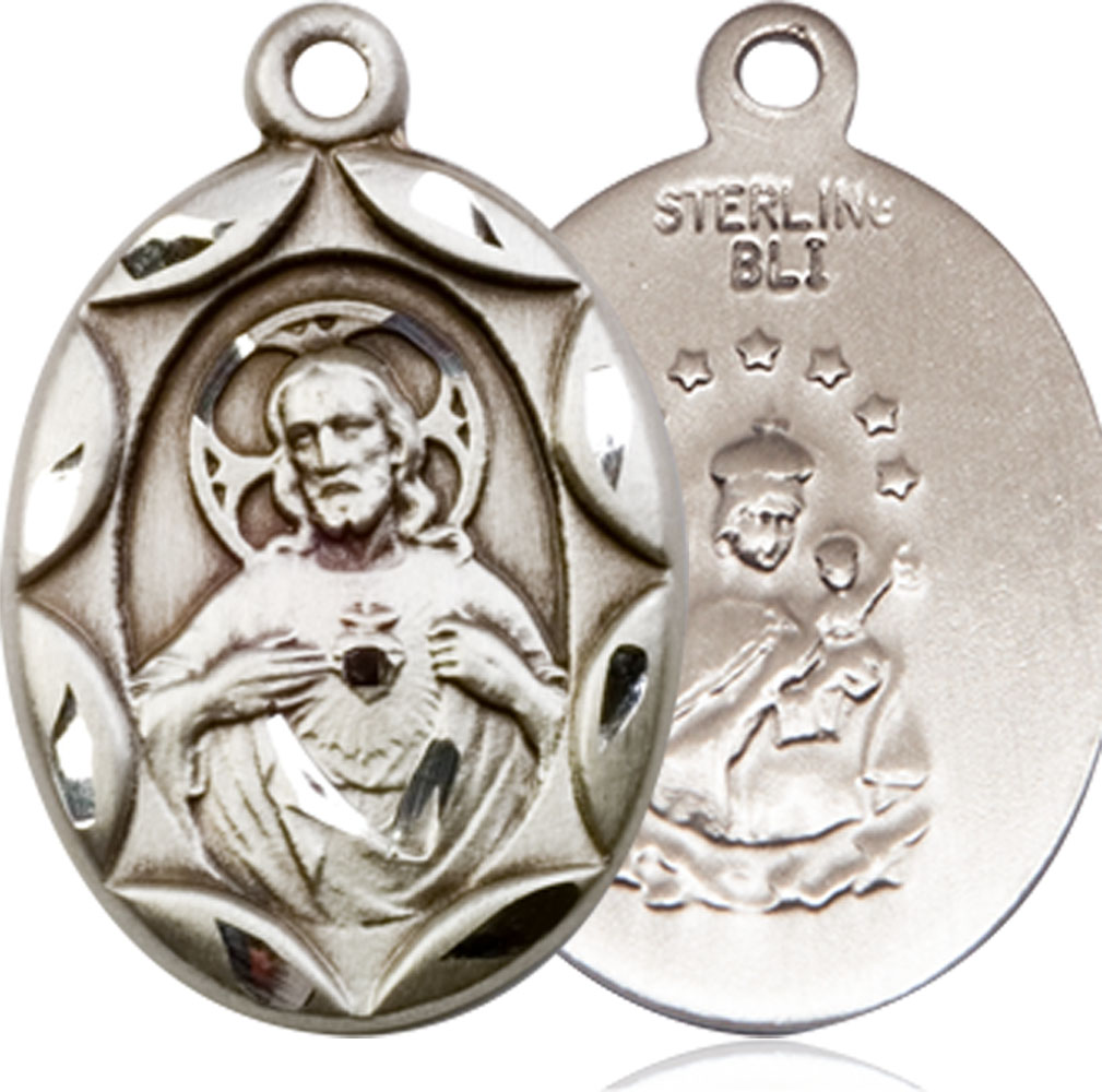 Sterling Silver Scapular Medal