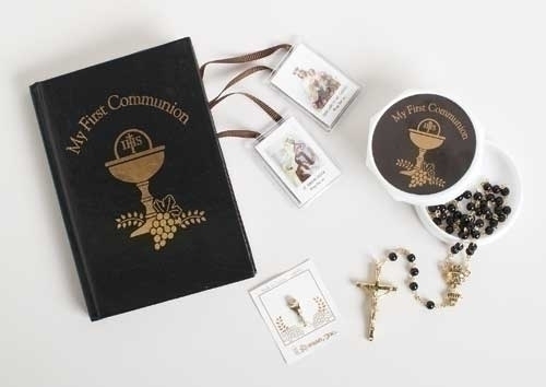 5 Piece Black/Gold Communion Set - Communion