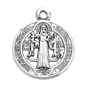 St. Benedict Medal 3/4&quot; Silver W/Jump Ring
