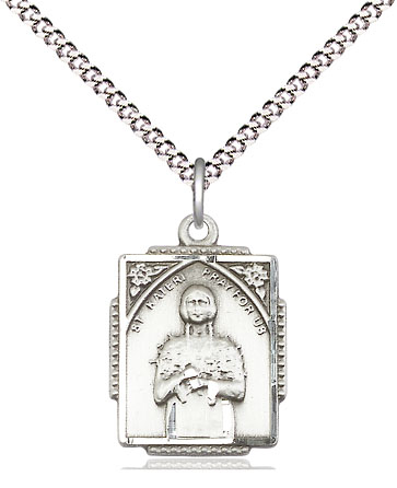 Sterling Silver Saint Kateri Tekakwitha Pendant on a 18 inch Light Rhodium Light Curb chain