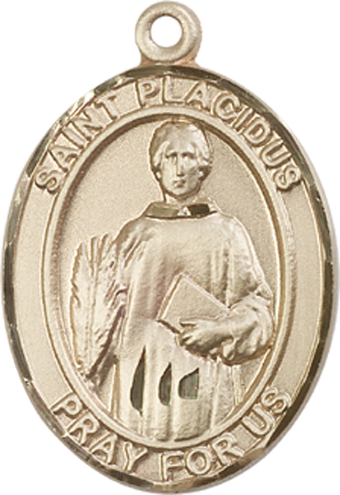 14kt Gold Saint Placidus Medal