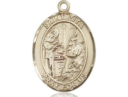14kt Gold Saint Zita Medal