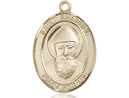 14kt Gold Saint Sharbel Medal