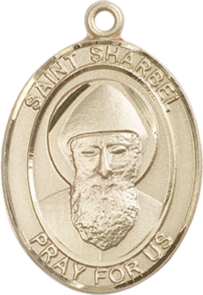 14kt Gold Saint Sharbel Medal