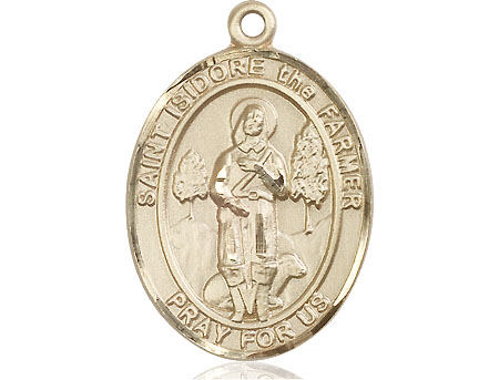 14kt Gold Saint Isidore the Farmer Medal