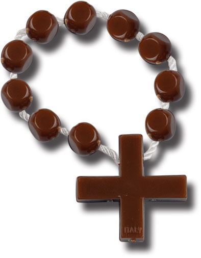 BROWN ROSARY RING