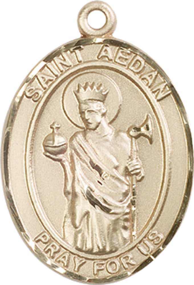 14kt Gold Saint Aedan of Ferns Medal