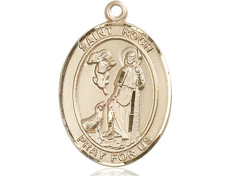 14kt Gold Saint Roch Medal