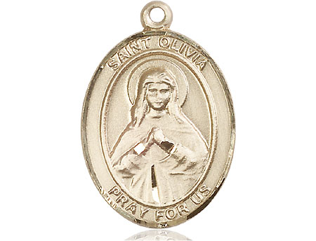 14kt Gold Saint Olivia Medal