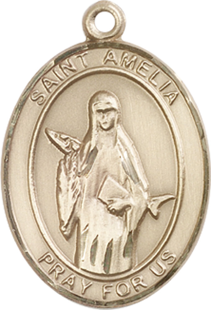 14kt Gold Saint Amelia Medal