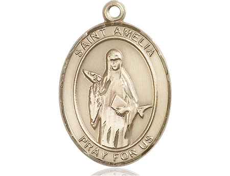 14kt Gold Saint Amelia Medal