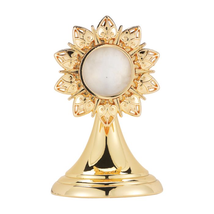 Gold Finish Filigree Border Reliquary with 1.5 inch Opening